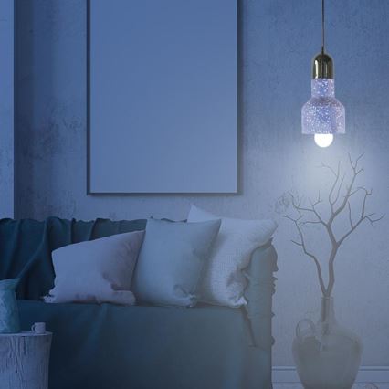 Pendel TERRAZZO 1xE27/60W/230V diameter 12 cm blå