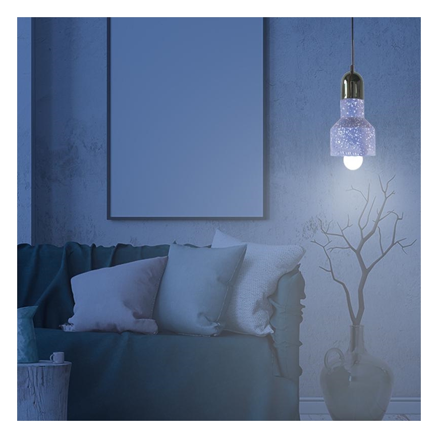 Pendel TERRAZZO 1xE27/60W/230V diameter 12 cm blå