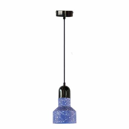 Pendel TERRAZZO 1xE27/60W/230V diameter 12 cm blå