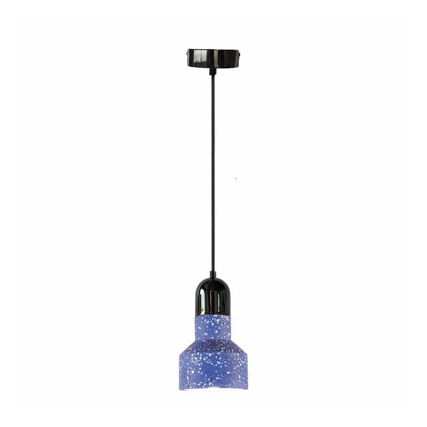 Pendel TERRAZZO 1xE27/60W/230V diameter 12 cm blå