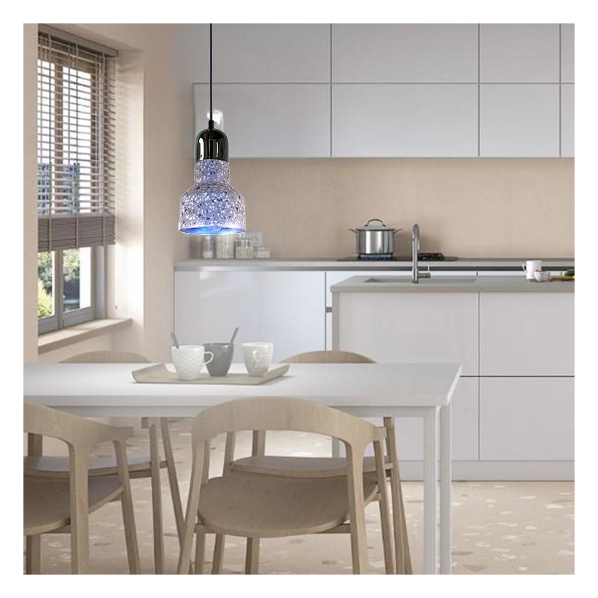 Pendel TERRAZZO 1xE27/60W/230V diameter 12 cm grå