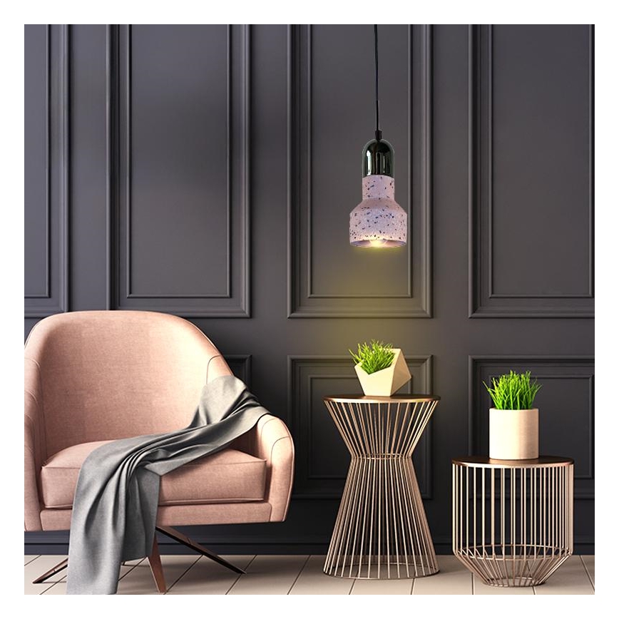 Pendel TERRAZZO 1xE27/60W/230V diameter 12 cm rød