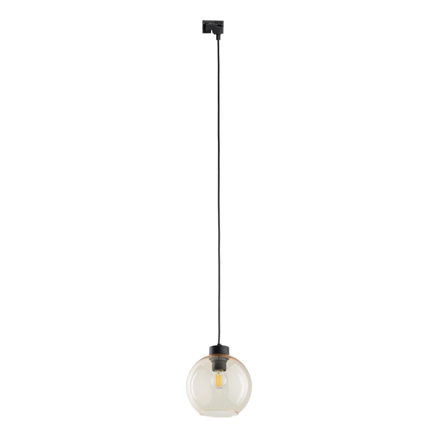 Pendel til 1-faset skinnesystem CUBUS 1xE27/15W/230V sort/røget beige