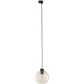Pendel til skinnesystem 3-faset CUBUS 1xE27/15W/230V sort/røget beige