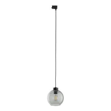 Pendel til skinnesystem 3-faset CUBUS 1xE27/15W/230V sort/røget sort