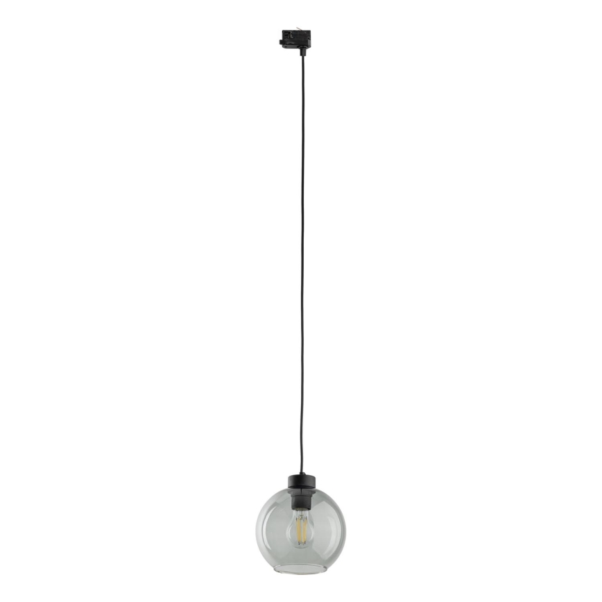 Pendel til skinnesystem 3-faset CUBUS 1xE27/15W/230V sort/røget sort
