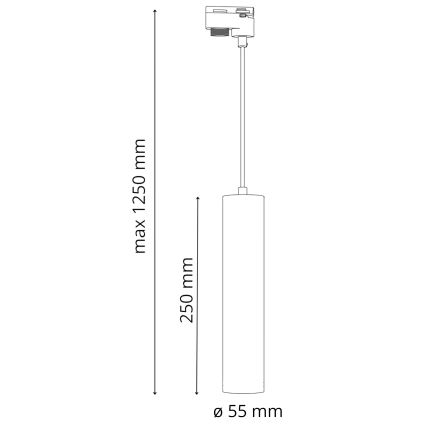 Pendel til skinnesystem MARIBEL 3xGU10/10W/230V + 1 m skinne system hvid