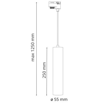 Pendel til skinnesystem MARIBEL 3xGU10/10W/230V + 1 m skinne system sort