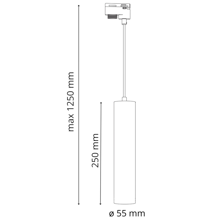 Pendel til skinnesystem MARIBEL 3xGU10/10W/230V + 1 m skinne system sort