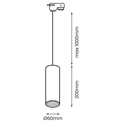 Pendel til skinnesystem PIPE 1xGU10/25W/230V hvid