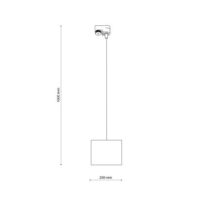Pendel til 1-faset skinnesystem TRACER 1xE27/15W/230V diameter 20 cm sort/grå