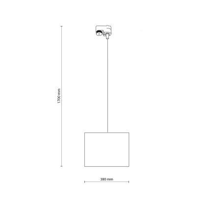 Pendel til 1-faset skinnesystem TRACER 1xE27/15W/230V diameter 38 cm sort