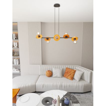 Pendel TOKEN 6xE27/15W/230V orange