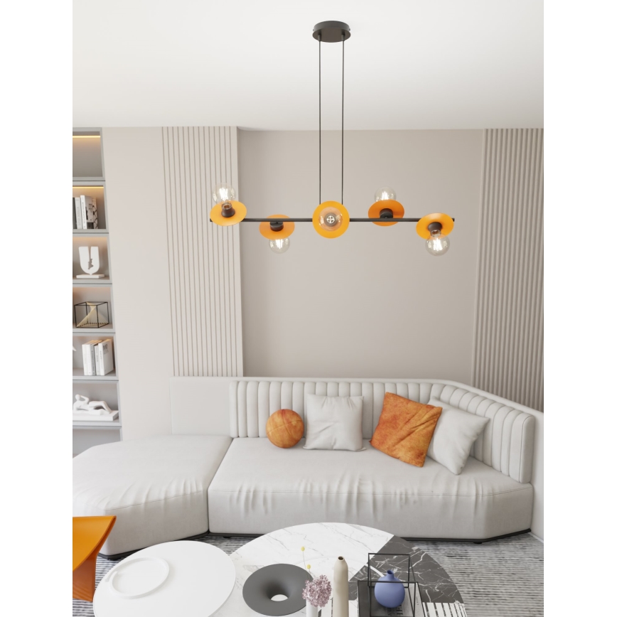 Pendel TOKEN 6xE27/15W/230V orange