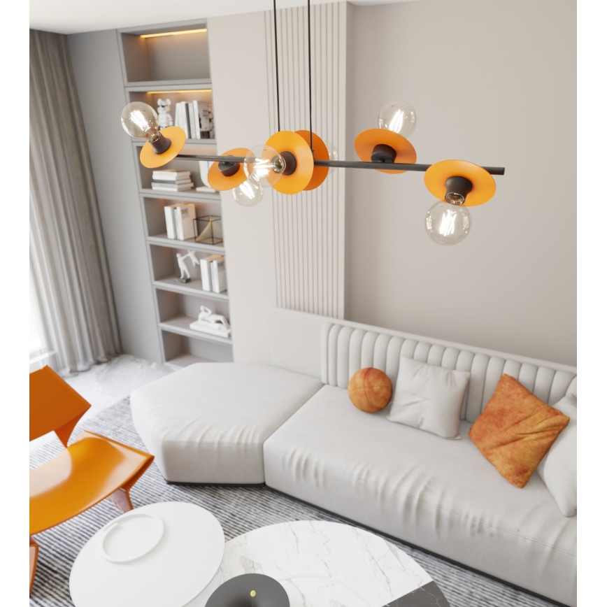Pendel TOKEN 6xE27/15W/230V orange