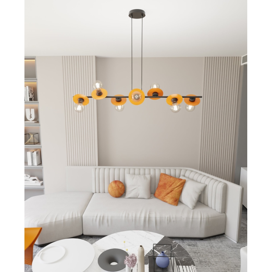 Pendel TOKEN 8xE27/15W/230V orange