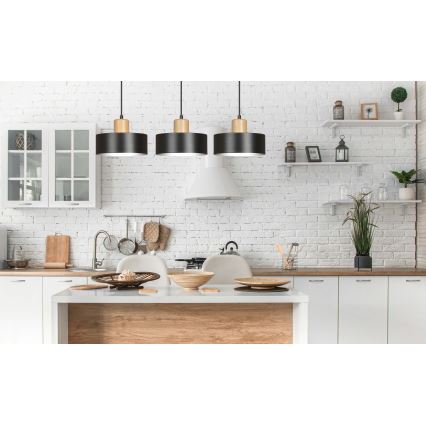 Pendel TORIN 3xE27/15W/230V sort