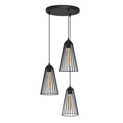 Pendel TORRI 3xE27/15W/230V sort