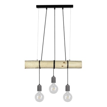 Pendel TRABO 3xE27/60W/230V fyrretræ