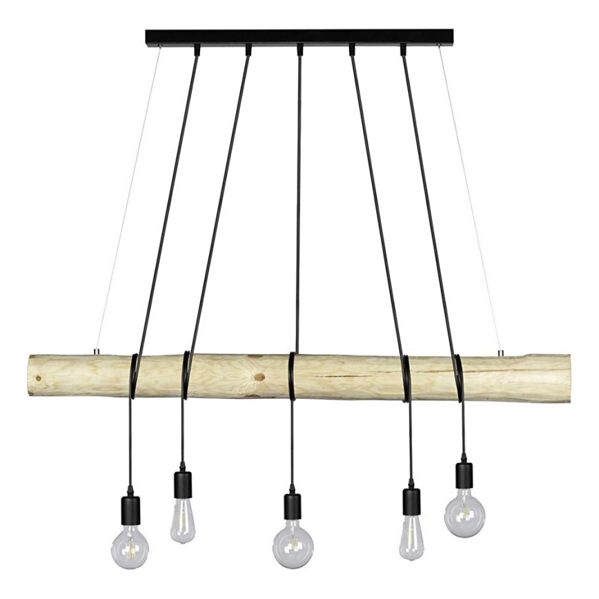 Pendel TRABO 5xE27/60W/230V fyrretræ