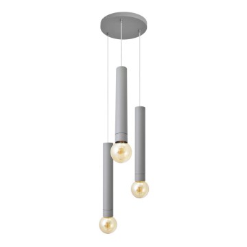 Pendel TUBA 3xE27/15W/230V grå