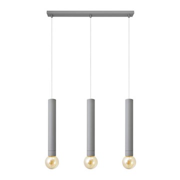 Pendel TUBA 3xE27/15W/230V grå