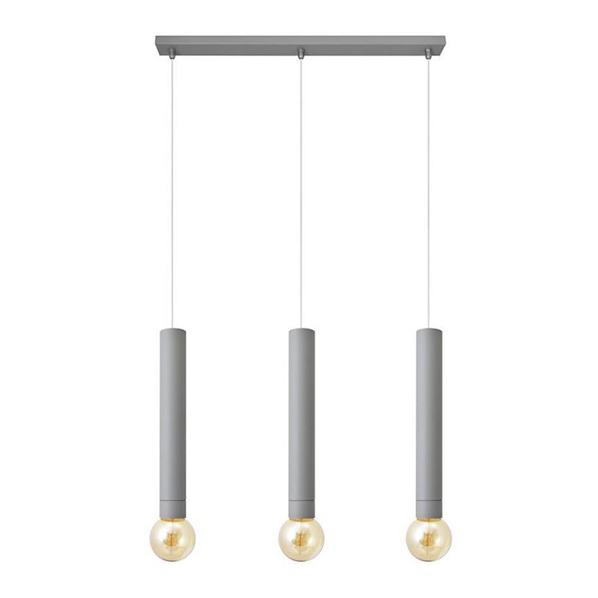Pendel TUBA 3xE27/15W/230V grå