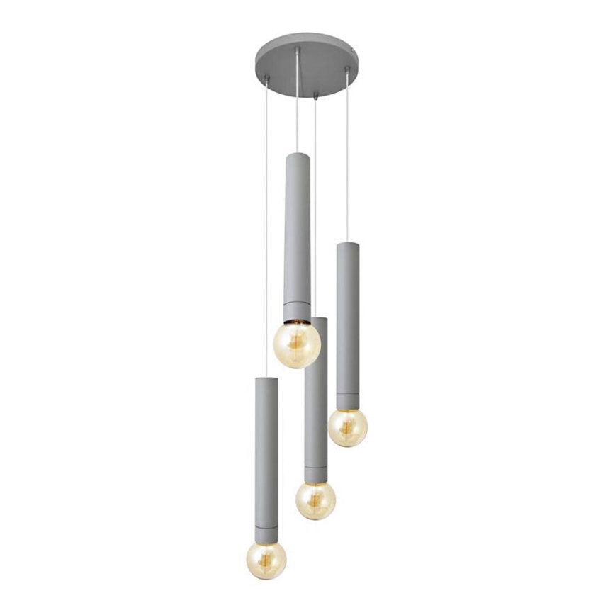 Pendel TUBA 4xE27/15W/230V grå
