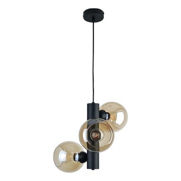 Pendel TUBE 3xE27/60W/230V sort/røget beige