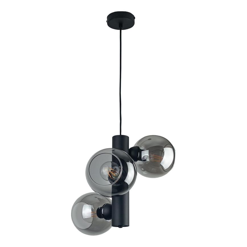 Pendel TUBE 3xE27/60W/230V sort/røget sort