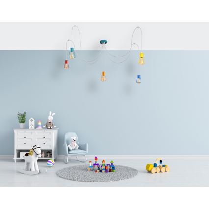 Pendel TUBE 5xE27/20W/230V edderkop