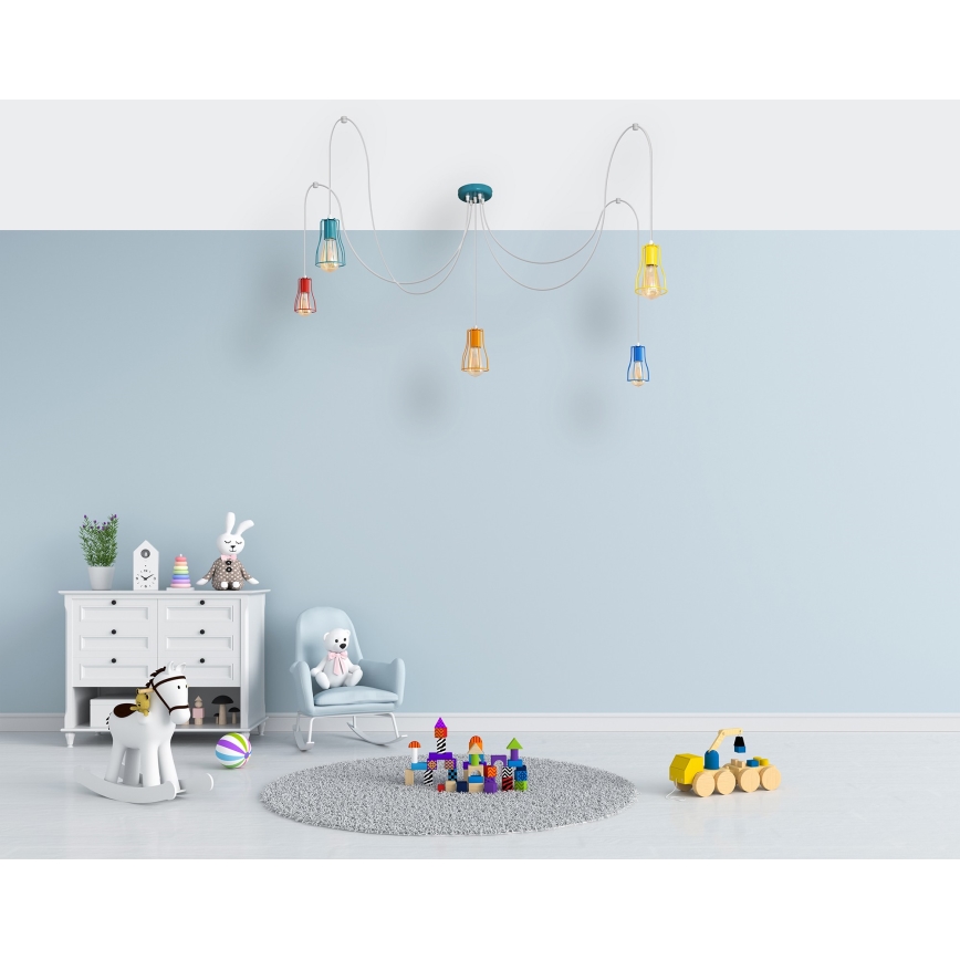 Pendel TUBE 5xE27/20W/230V edderkop
