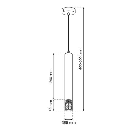 Pendel TUBI 1xGU10/8W/230V guldfarvet