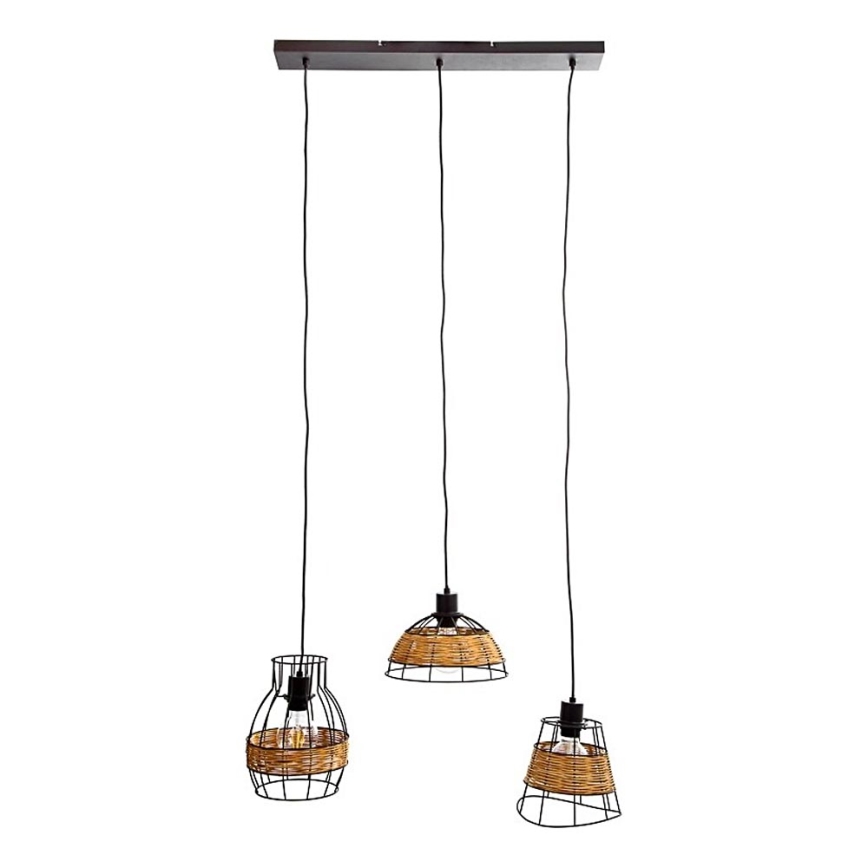 Pendel TUNIS 4xE27/40W/230V sort/brun
