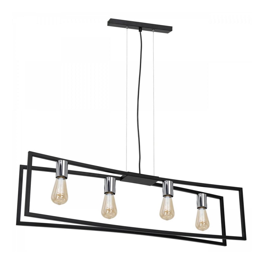 Pendel TUNJA 4xE27/60W/230V sort/skinnende krom