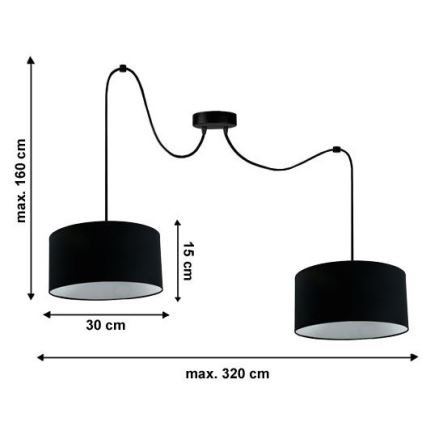 Pendel TUZ 2xE27/60W/230V edderkop