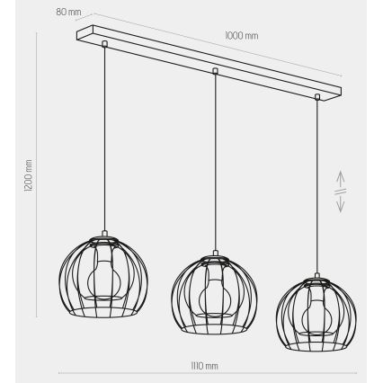 Pendel UNIVERSO 3xE27/60W/230V