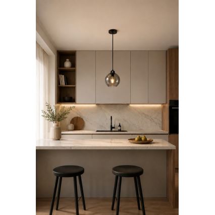 Pendel UNO 1xE27/60W/230V sort/røget