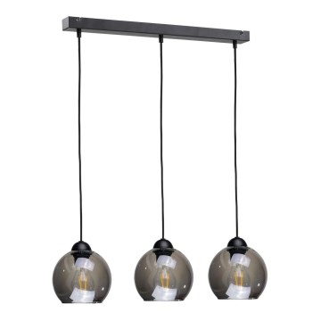 Pendel UNO 3xE27/60W/230V sort/røget