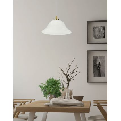 Pendel VERA 1xE27/60W/230V guldfarvet/hvid