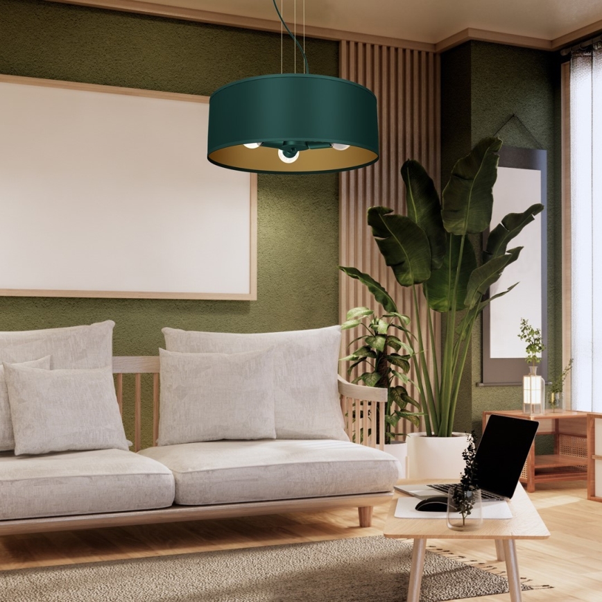 Pendel VERDE 3xE27/60W/230V grøn