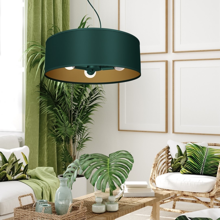 Pendel VERDE 3xE27/60W/230V grøn