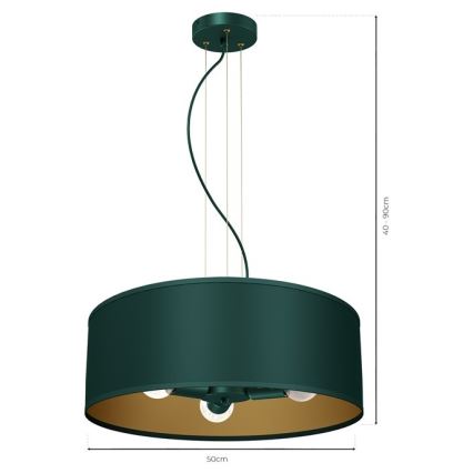 Pendel VERDE 3xE27/60W/230V grøn