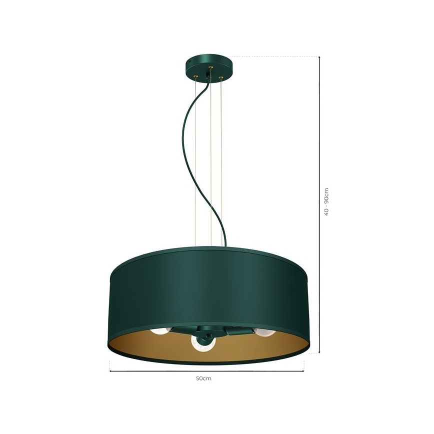 Pendel VERDE 3xE27/60W/230V grøn