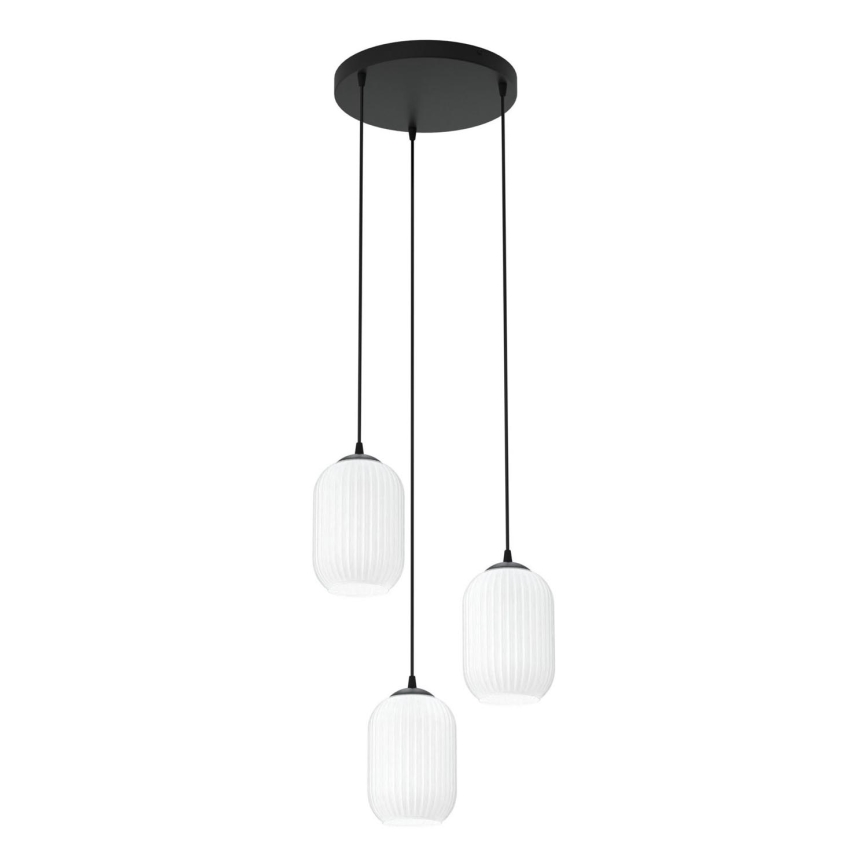Pendel VERDI 3xE27/15W/230V diameter 30 cm sort/hvid