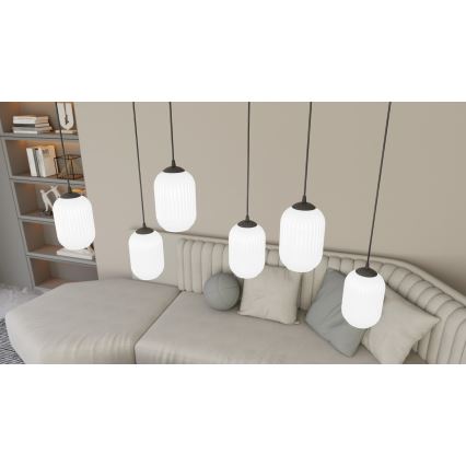 Pendel VERDI 3xE27/15W/230V diameter 30 cm sort/hvid