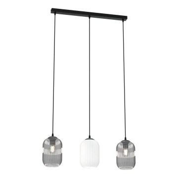 Pendel VERDI 3xE27/15W/230V sort/grå/hvid