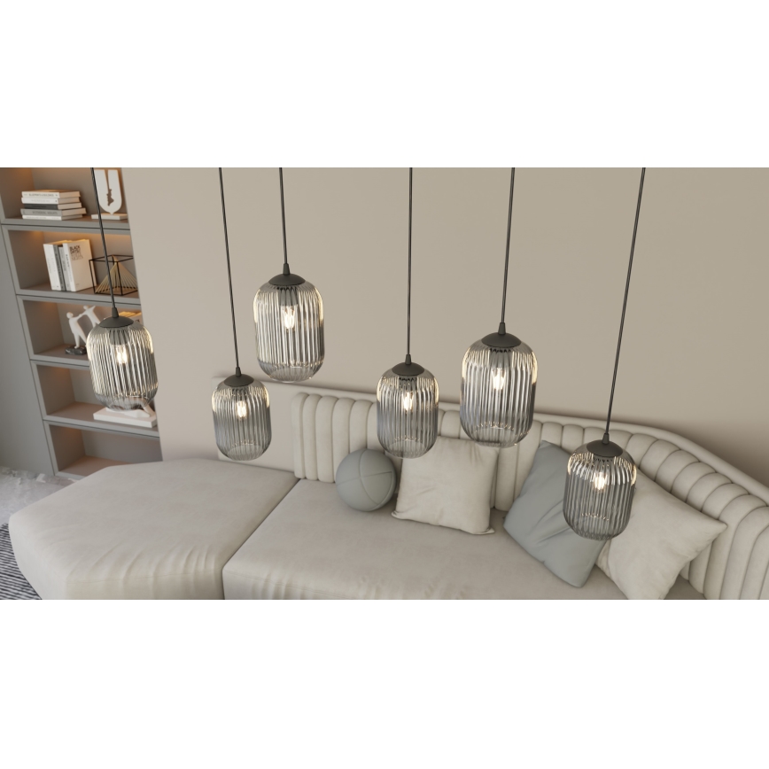 Pendel VERDI 3xE27/15W/230V sort/grå