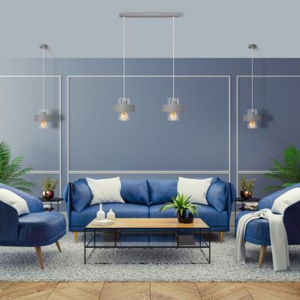 Pendel VOLTA 1xE27/15W/230V grå