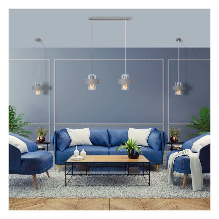 Pendel VOLTA 1xE27/15W/230V grå